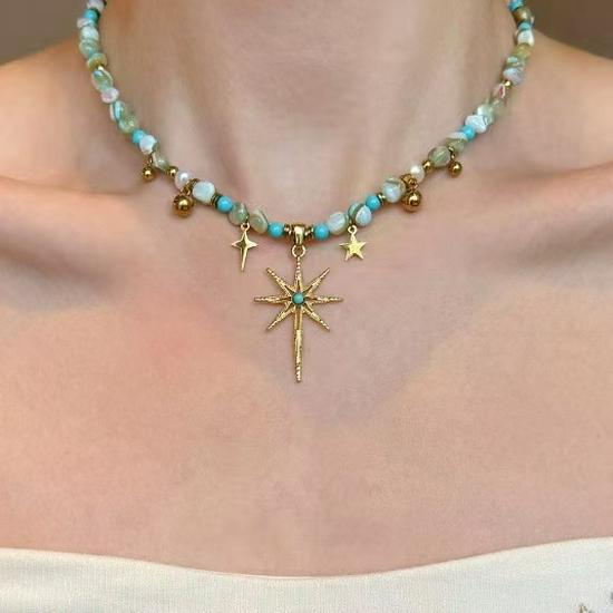 Retro Bohemian Sunflower Beaded Layered Necklace for Women - Light Luxury Clavicle Chain