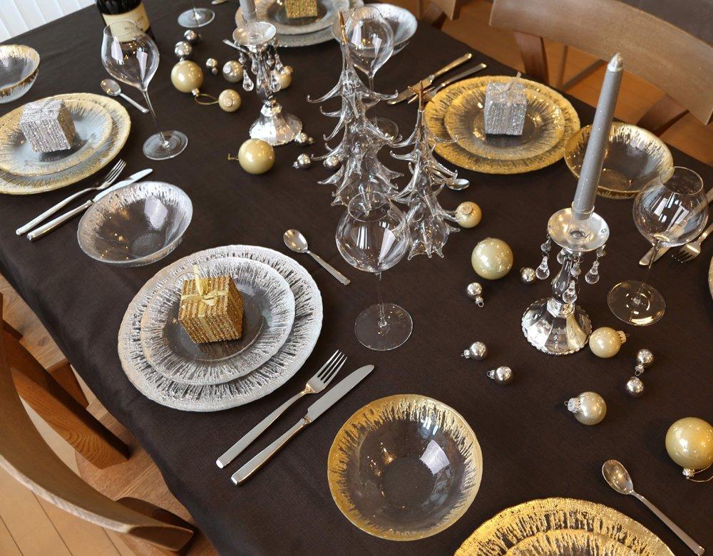 Vetro Felice Bowls, Medium Bowls, Western Tableware, Gold, 17cm, Set of 4, Happy Glass Flash 649117