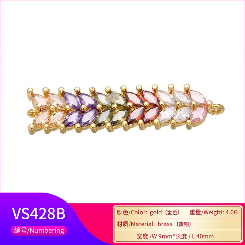 ZHUKOU Exquisite Rainbow Crystal Connector for Women Necklace Bracelet Handmade Jewelry Accessories making findings Model:VS429