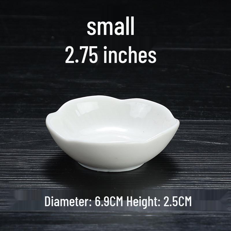 Creative Round White Ceramic Dipping & Seasoning Plate
