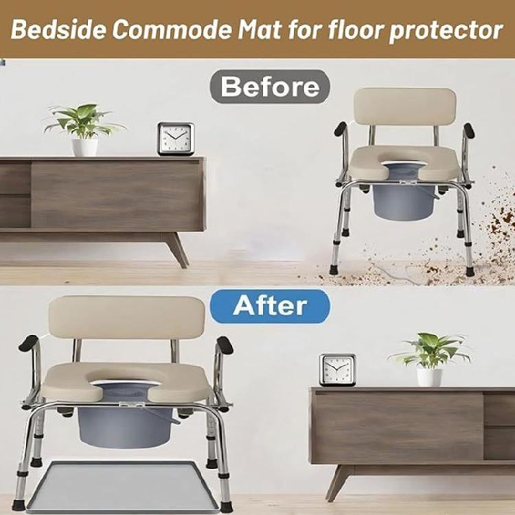 Badezimmer-Sicherheitsmatte für Toilettenstuhl Rutschfester Silikon-Bodenschutz Wasserdichtes Design Ideal für ältere Menschen