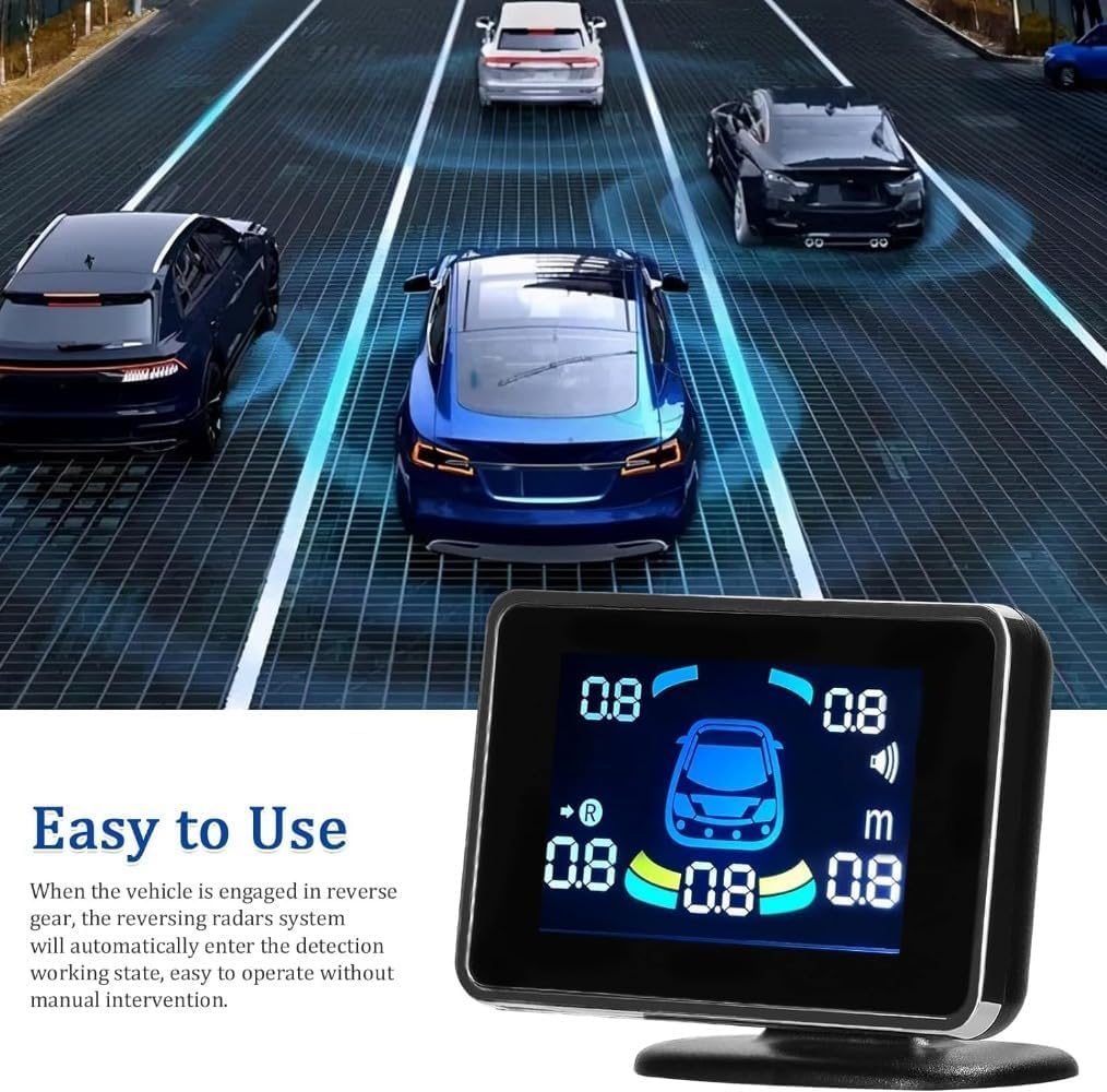 Car Parking Sensor Reverse Radar System Front; Rear Support Sound Alert/Buzzer/Mute with 8 Parking