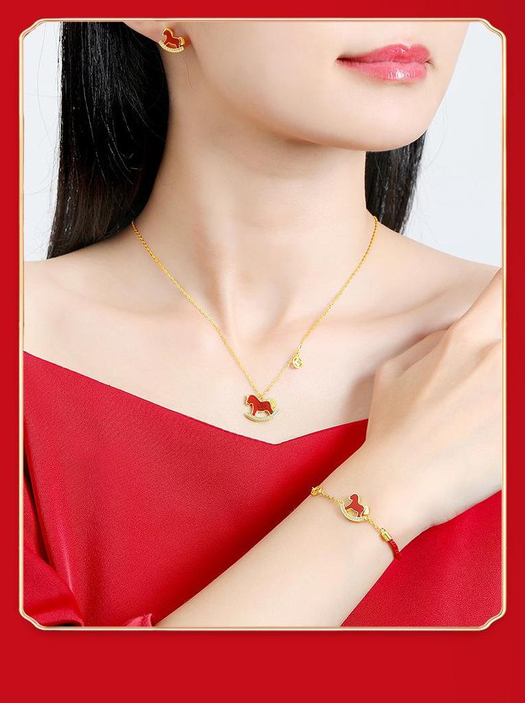 Tichiya Red Agate Earrings for Women - S925 Sterling Silver, Retro National Trend, Year of the Horse Design.