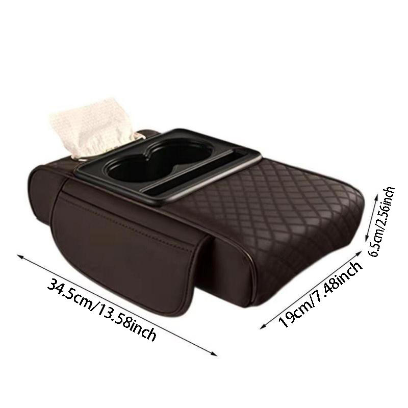1 Pc Car Armrest Cushion With Cup Holder Car Armrest Elbow Height Pad Side Extension Cushion For Car SUVs Trucks