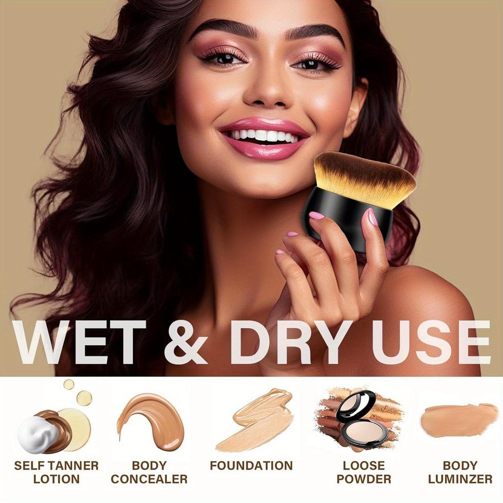 Extra Large Body Makeup Brush for Self Tanner, Leg Makeup&Bronzer Blend, Wide-headed Brush Sunscreen Face& Back Makeup Brush, Wet& Dry Use