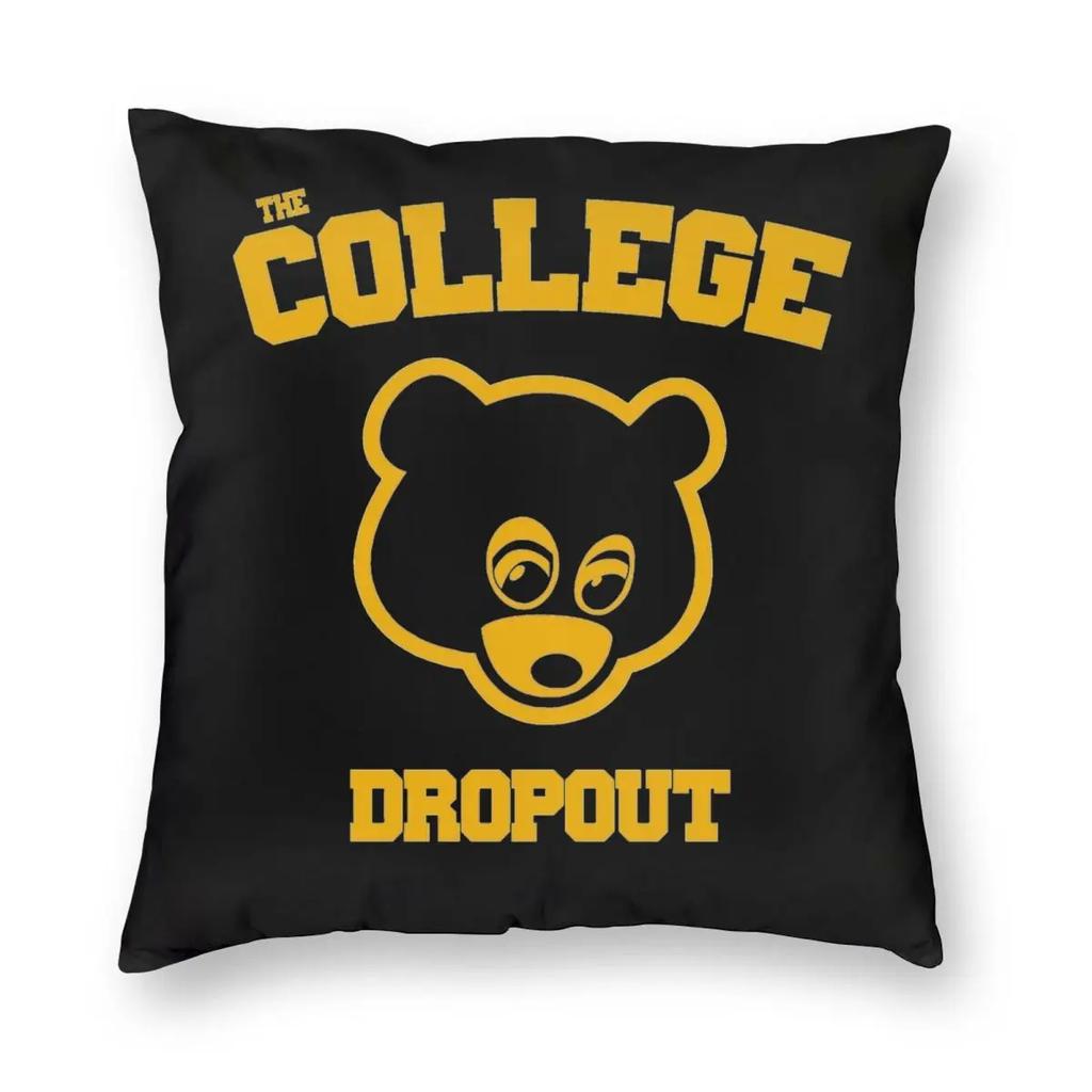 The College Dropout Kanye West Rap Pillowcase Double-sided Printing Cushion Cover Decorative Pillow Case Cover Home Zippered