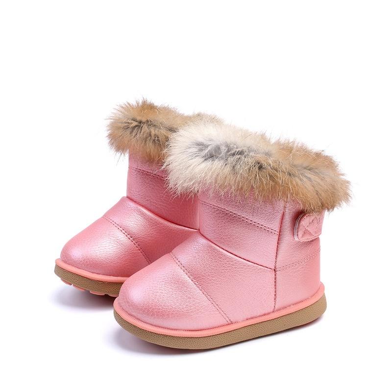 Kinder Baby Kleinkind Jungen Mädchen PU-Leder Winterstiefel Warm Schneeschuhe Stiefel Geschenk Für Gemütlichen Komfort Und Stilvolles Aussehen