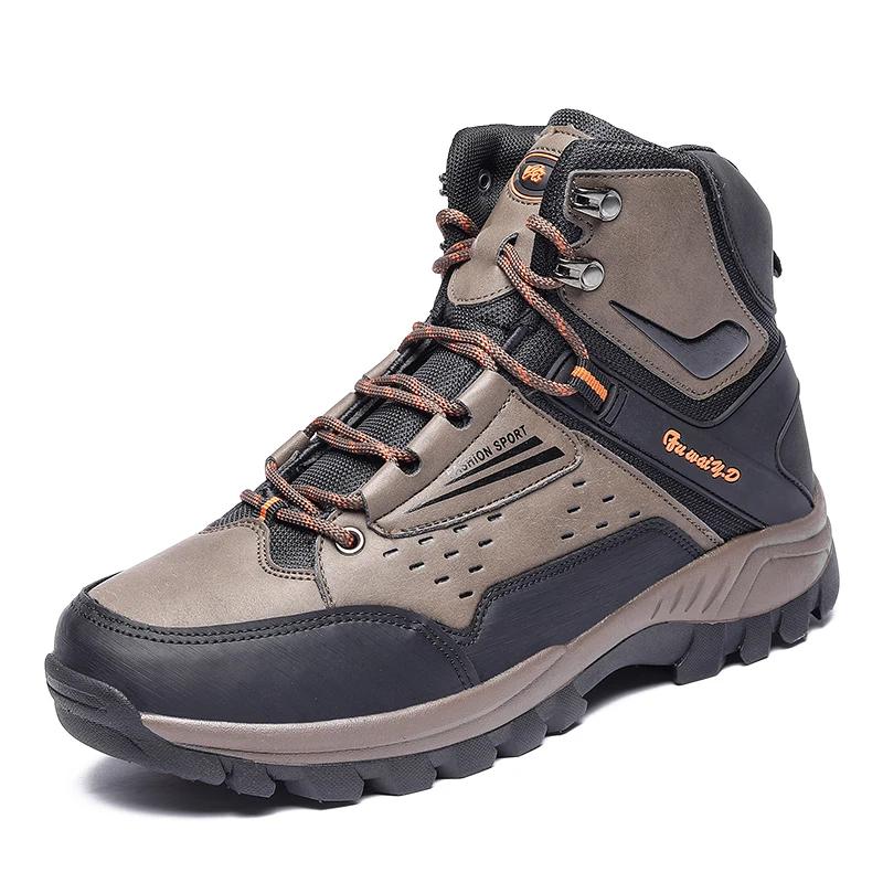 Fashion Trendy Classic Men Ankle Boots Wear Resisting Hiking Shoes Cow Suede Boot Comfortable Walking Sneaker For Man Size 47 Work Ankle