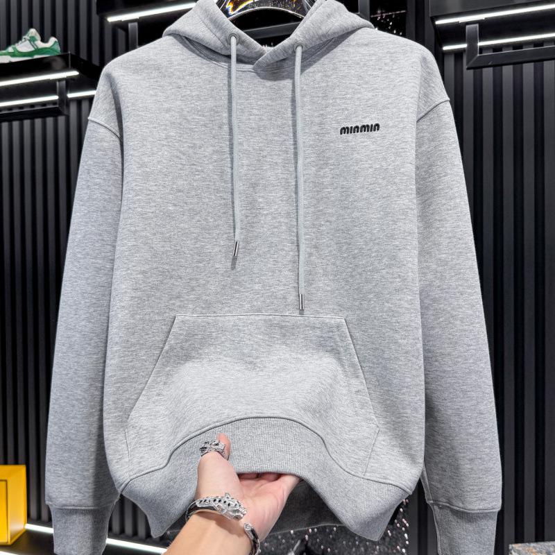 Herren-Kapuzenpullover im europäischen Stil mit Stickerei - Herbstkollektion 2025, Trendiges Light-Luxury-Design.