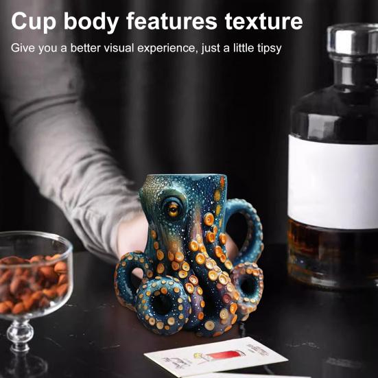 Cthulhu-Inspired Octopus Beer Mug Medieval Pirate Viking Tankard 3D Dragon Collector Cup for Bar Home Decor Unique