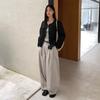 Vintage Washed Zipper Jacket Denim Jacket Women's New Autumn Round Neck Loose Short Top