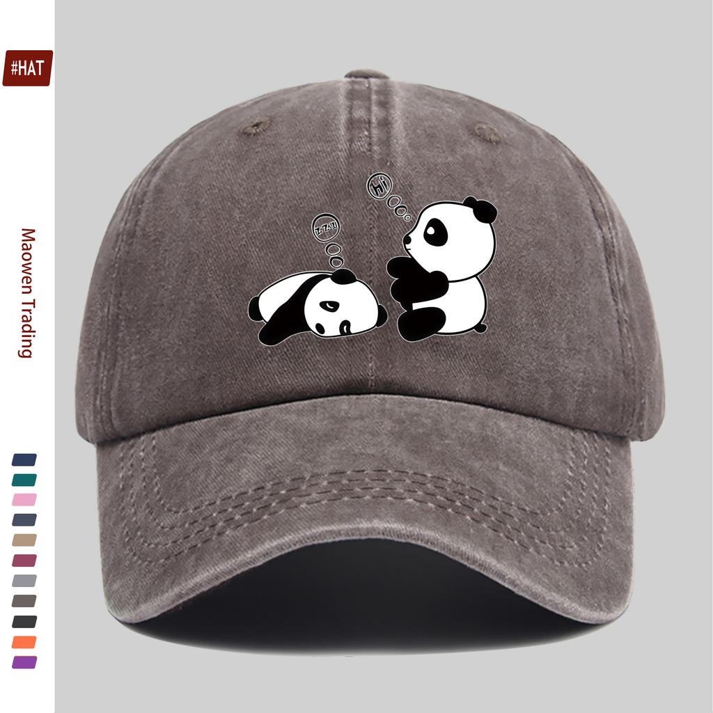 Pc Cute Panda Print Baseball Cap Unisex Design Sun Hat MultiColor Available Papa Cap Comfortable Lightweight Sun Hat Washab