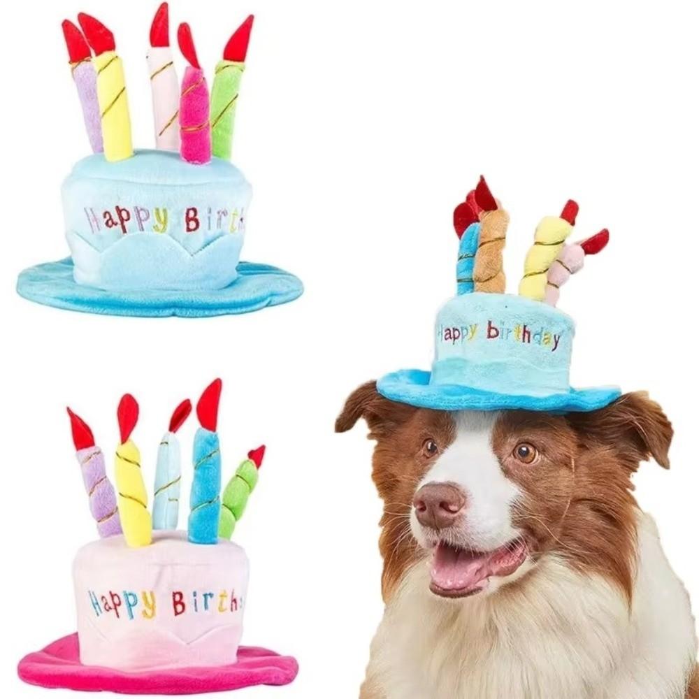Cute Dog Party Hat Adjustable Birthday Cake Hat Cat Party Costume  Birthday Celebration