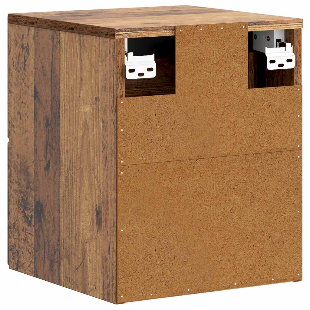 Wall Mounted Nightstand 2 Pcs Reclaimed Wood Look 34.5 X 33 X 40 Cm