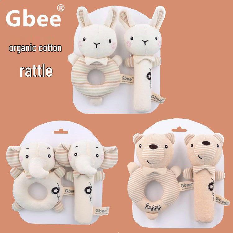 Gbee Organic Cotton Baby Rattle - Newborn Soothing Toy 0-1 Year