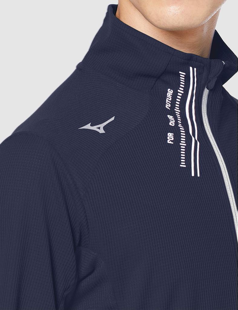 Training Wear Dry Aeroflow Jacket Sweat Absorbent Quick Drying Breathable 32MC0050 Deep Navy Japan M To Japanese Size [Mizuno] Men's (Equivalent M)
