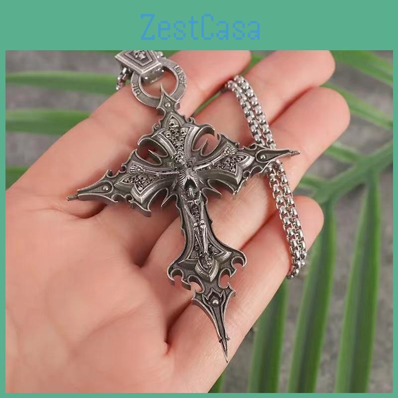Skull Gothic Elegant Cross Pendant Necklace With Exquisite Pearl Chain Perfect For Individuals Fashionforward