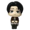 Figura Anime L'Attacco dei Giganti 10 cm Guarda in Alto Levi Ackerman / Eren Jaeger / Mikasa Carina Versione Q Statuetta in PVC Giocattolo da Collezione Modello