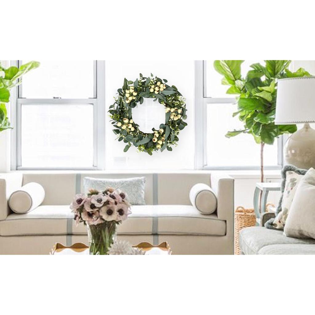 20 Zoll Grün Wohndekor für Wand Veranda Fenster Frühlings-Sommer-Kranz mit Großen Beeren für Alle Jahreszeiten Winter Weihnachten