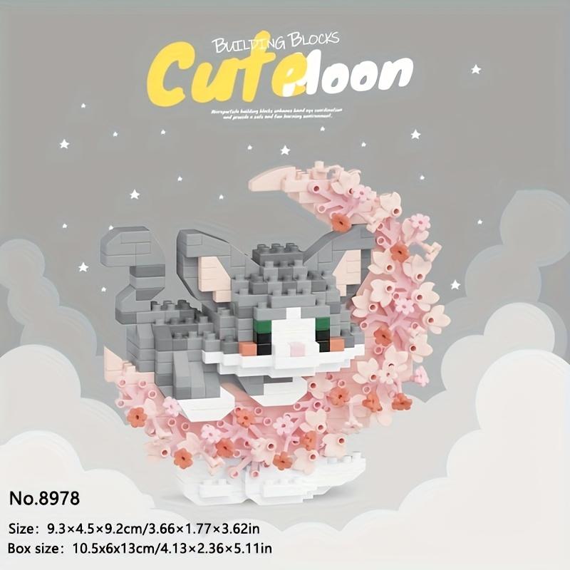 Mini Anime Animals Series Building Blocks Set Flower and Moonlight Kawaii Small Cat Pig Fox Dog DIY Bricks Wholesale Gifts 6+