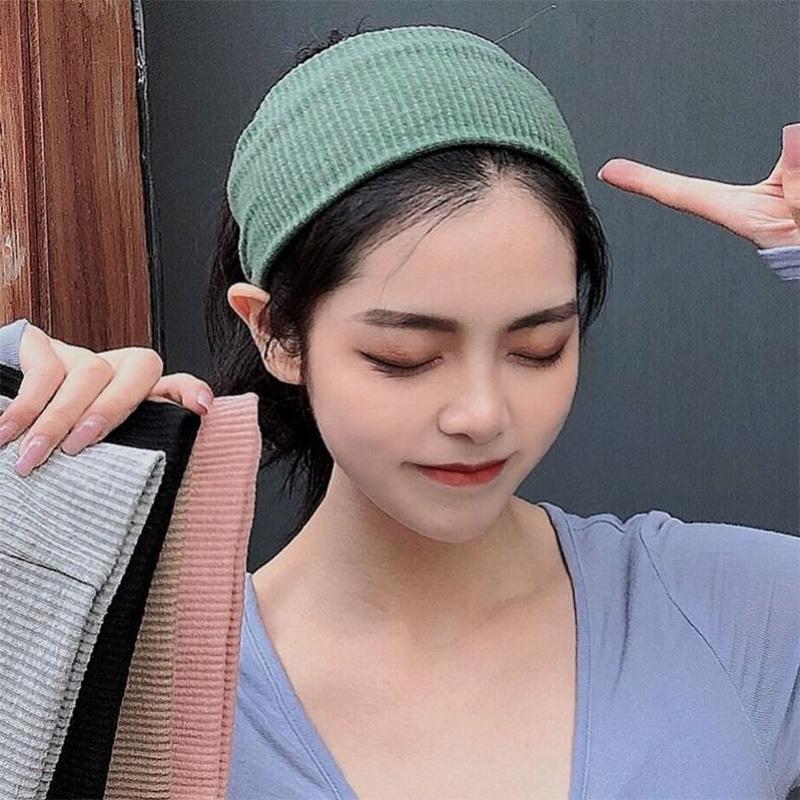Elastic Cotton Sports Solid Color man headband for women Elastic Headbands Fitness Yoga Hair Bands Stretch Makeup Accessories