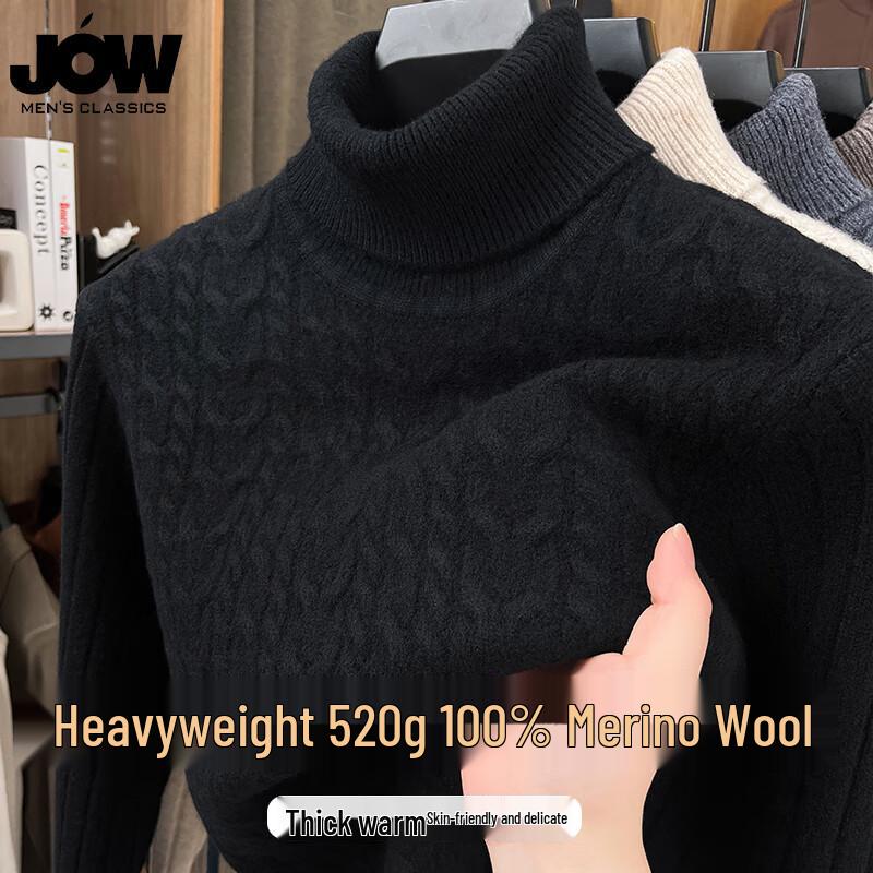 

Чоловічий светр JOW з 100% австралійської мериносової вовни 520г потовщений гольф