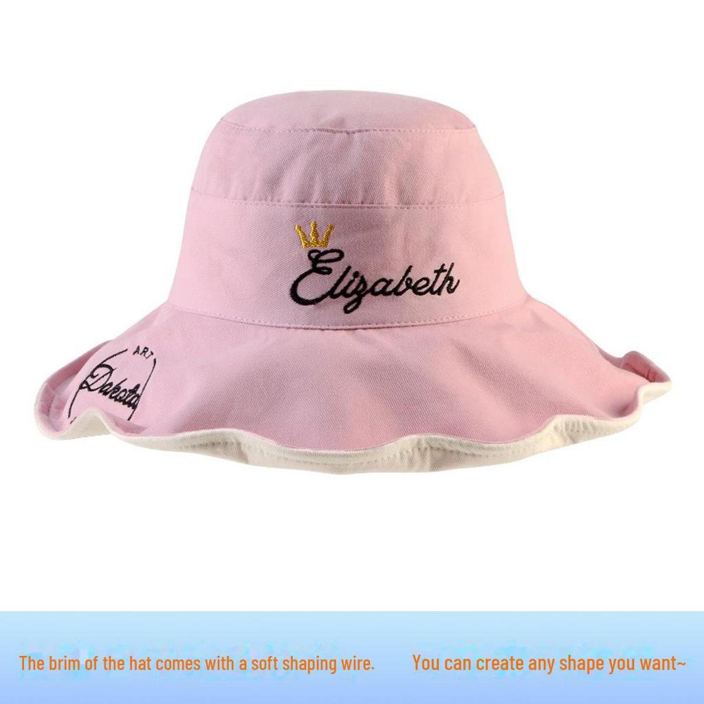 Women's Double-sided Sun Hat - Large Brim, Daisy Pattern, Spring & Autumn, Korean Style, Sun Protection, Face Covering.