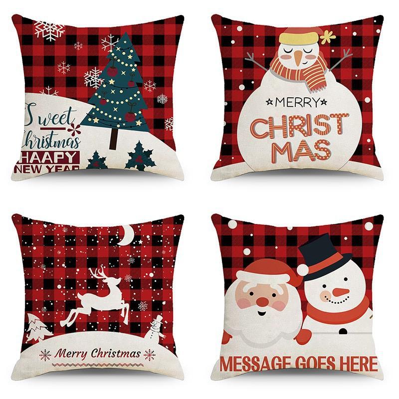 Christmas Pillow Home European Linen Sofa Cushion Cushion New Pillow Case