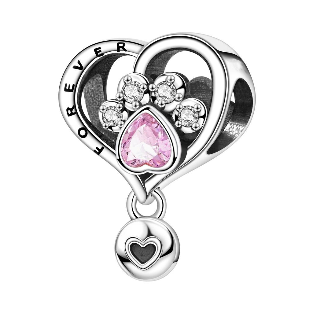 Cute Cat Paw Puppy Heart Beaded Bracelet DIY Jewelry Accessories Charm