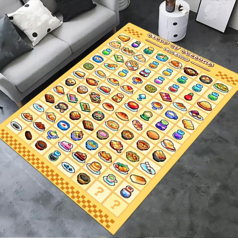 2025 Neuer Stardew Valley Teppich für Wohnzimmer Schlafzimmer Zuhause Sofa Dekoration, Kinderspiel Rutschfeste Fußmatte179