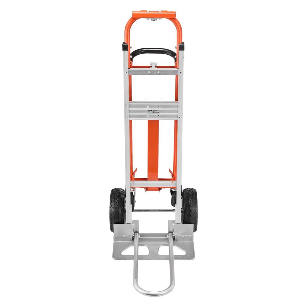 4-i-1 Handkärra, 453,6 kg Lastkapacitet i 4-hjulsläge, Konvertibel Handkärra Dolly med Halkfritt Handtag & Hjul, Bärbar av Aluminiumlegering