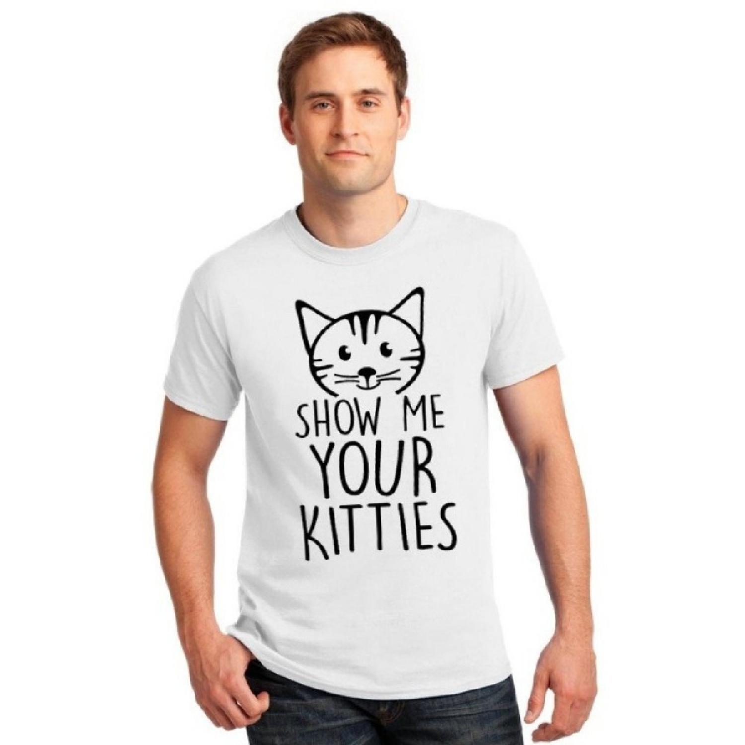 Icustomworld Show Me Your Kitties T-Shirt Love Cats Funny Gift Idea Pet Shirt L White XXXXXL белый
