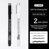 Soft Brush White Highlights Pen for Journaling Black Cardboard Manga Outline Scrapbooking Supplies Waterproof Black Drawing Pens