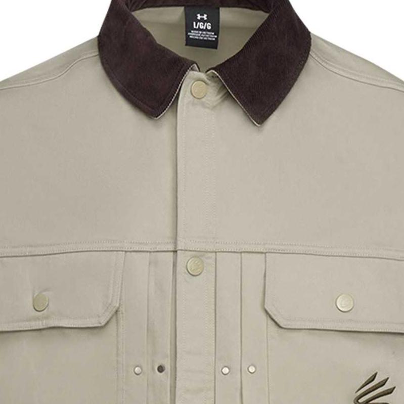 Under Armour Curry Workwear Basketball Embroidered Logo Jacket Men jackets Brown Gray 6014299-203