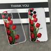 Exclusive for Ins Tulip Flowers, Suitable for Apple 17/16 Transparent Silicone 15promax All-inclusive Mobile Phone Case