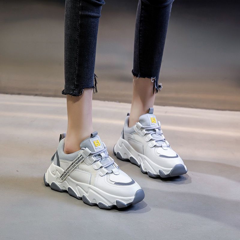 Dad Shoes Women's Spring Heightening Shoes Versatile Sports Shoes Breathable Casual Shoes