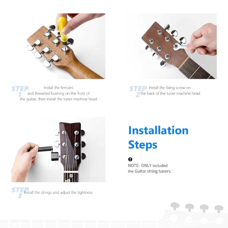 6Pieces Metal Guitar Tuning Machines Suitable for Professional Musicians Seeking Superior Sound and Robust Construction