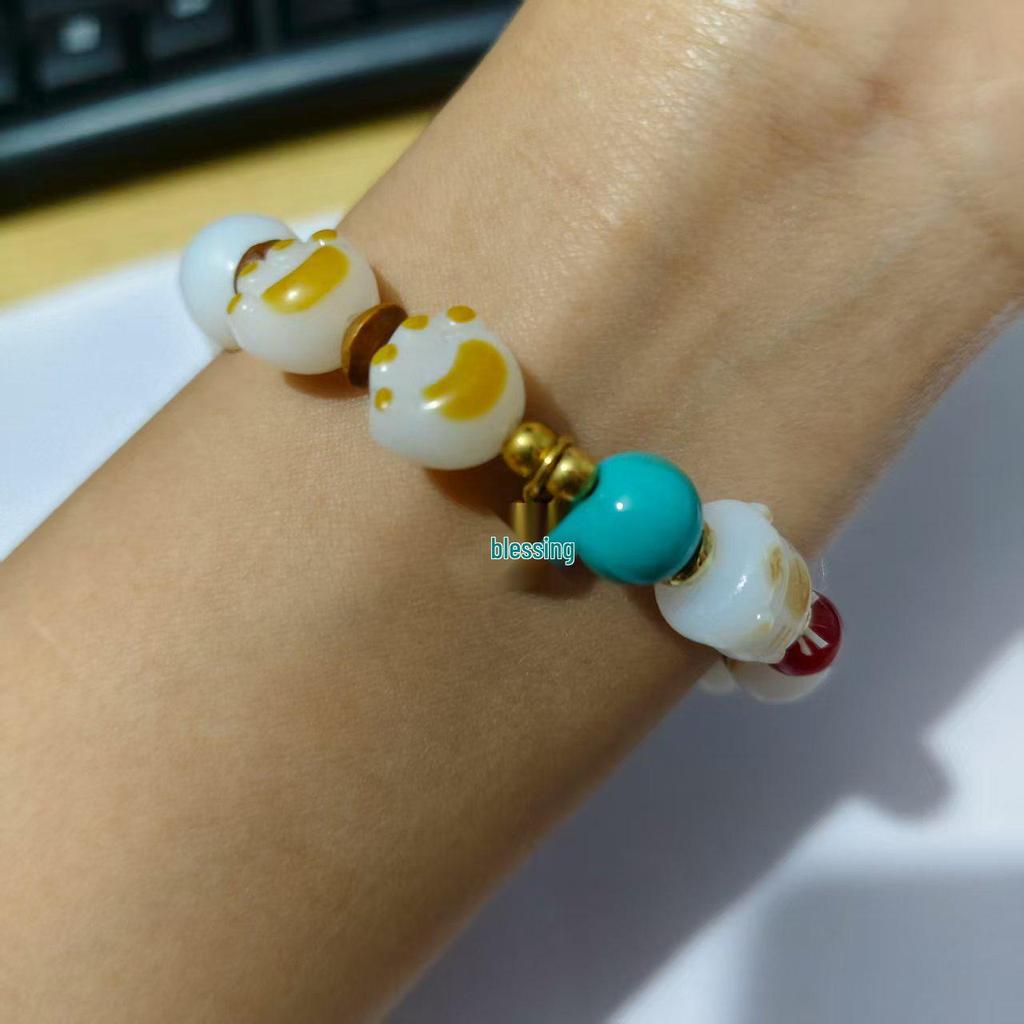 Douyin Hot Caramel Cat Paw Charm Bracelet - Women's Wrap-Around Soft Wenwan, Perfect Student Gift for Bestie