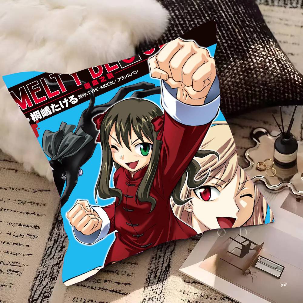 Anime Game M-Melty Blood Pillow Case Fashion Square Pillowcase Bedroom Sofa Room Ins Decoration Leisure
