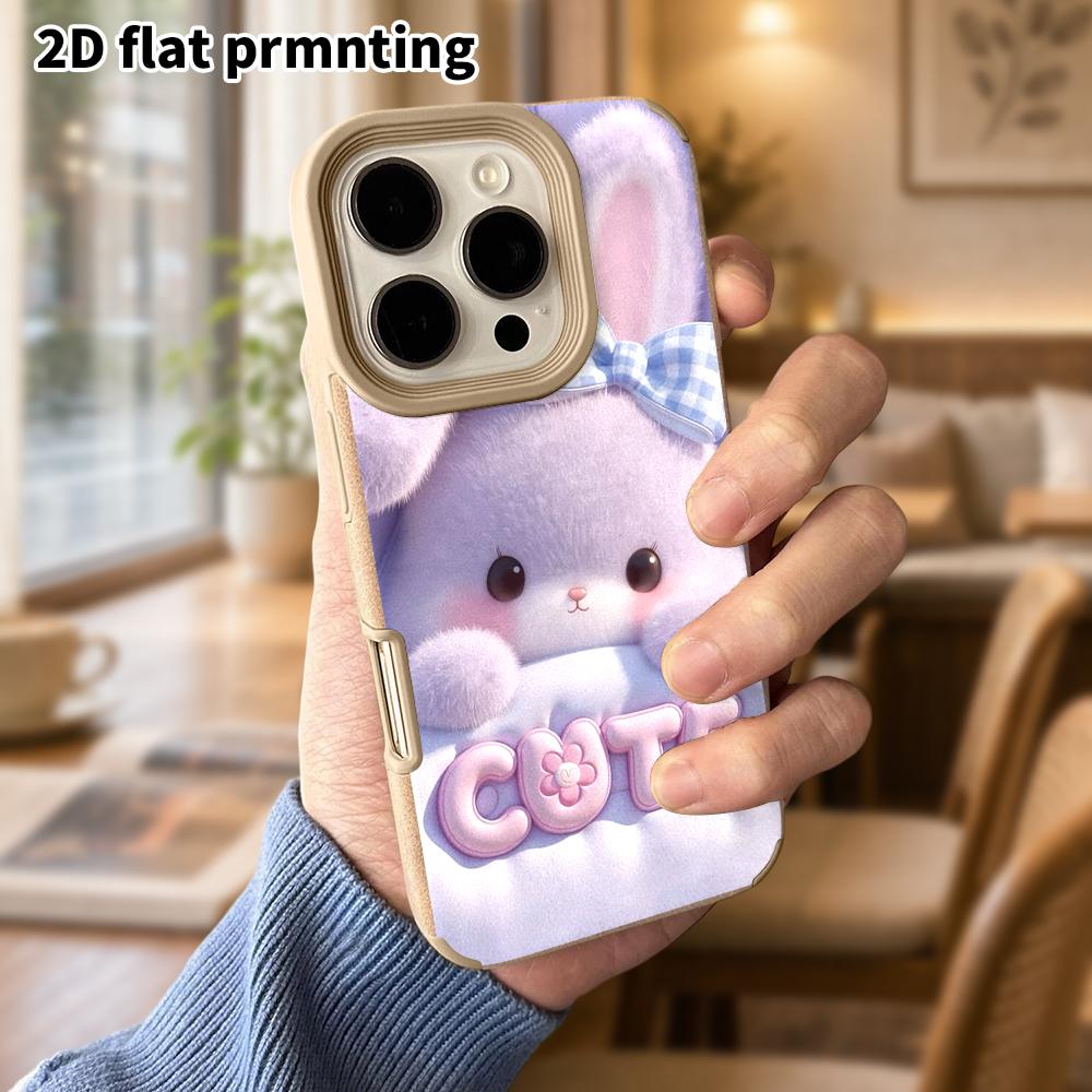 Phone Case: Lambskin 2D Flat Samsung Galaxy A34 A35 M05 M06 S20 S22 S21 FE Plus 5G Protective Case, Purple Rabbit, Christmas and Halloween Gift