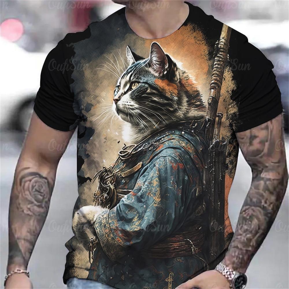 Animal Men'S T-Shirt 3d Werewolf Printed Summer Casual Short Sleeved T Shirt Loose Oversized Men'S Clothing Street Designer Tops