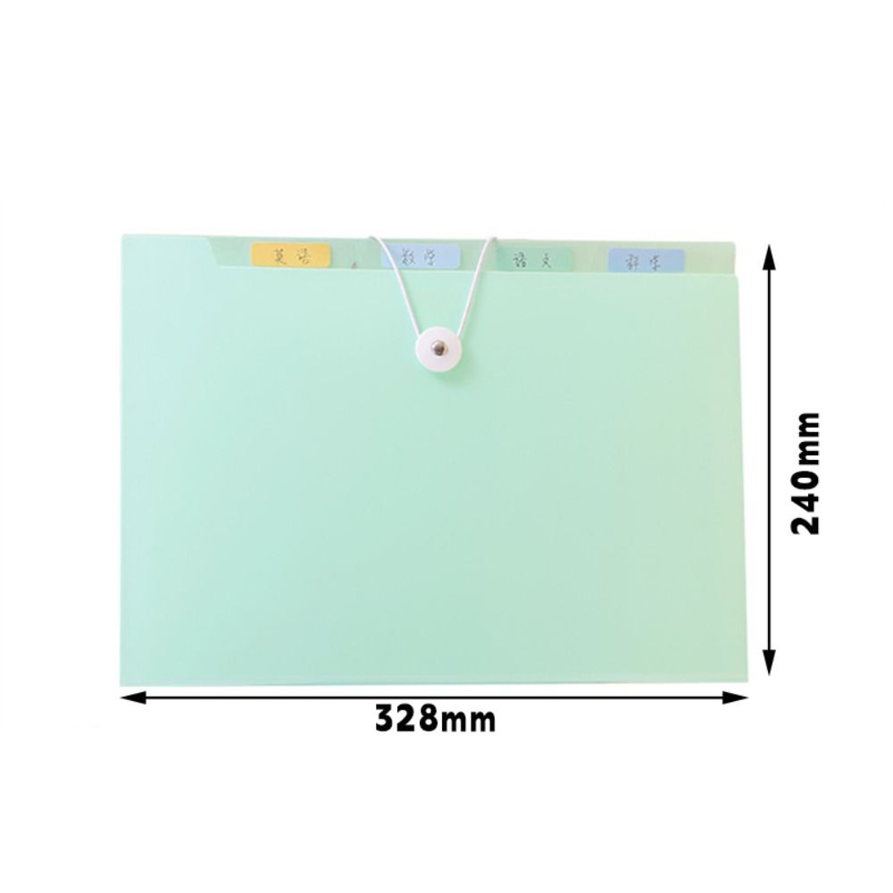 12 Layers A4 File Folder Elastic Strap Design Exam Paper Storage Booklet File Bag Document Storage
