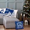 Blue and White Christmas Pillow Covers: Tree, Reindeer, Wreath, and Winter Scene - Merry Christmas Decor home room decoration
