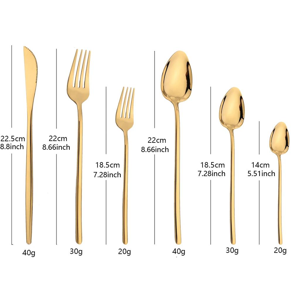 10Pcs Cutlery Sets Stainless Steel Mirror Dinnerware Set Knife Dessert Fork Coffee Tea Spoon Tableware Western Kitchen Flatware