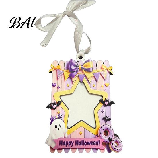 Customizable Photo Frame Mini Halloween Picture Frame, Small Cute Ghost Pumpkin Ornament, Autumn Home Decor Decorative Postcard Holder for Tree,