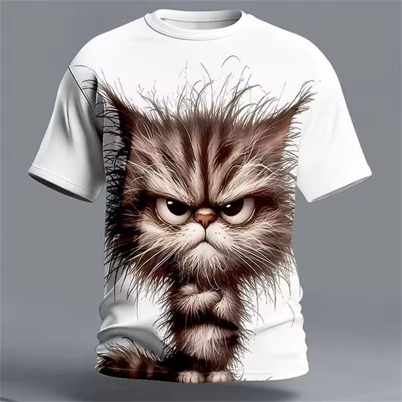 2026 New Abstract Animal 3D Print T-Shirt Men s  & Women s Summer Casual Short-Sleeve Fashion Streetwear Oversized T-Shirt Top 6XL