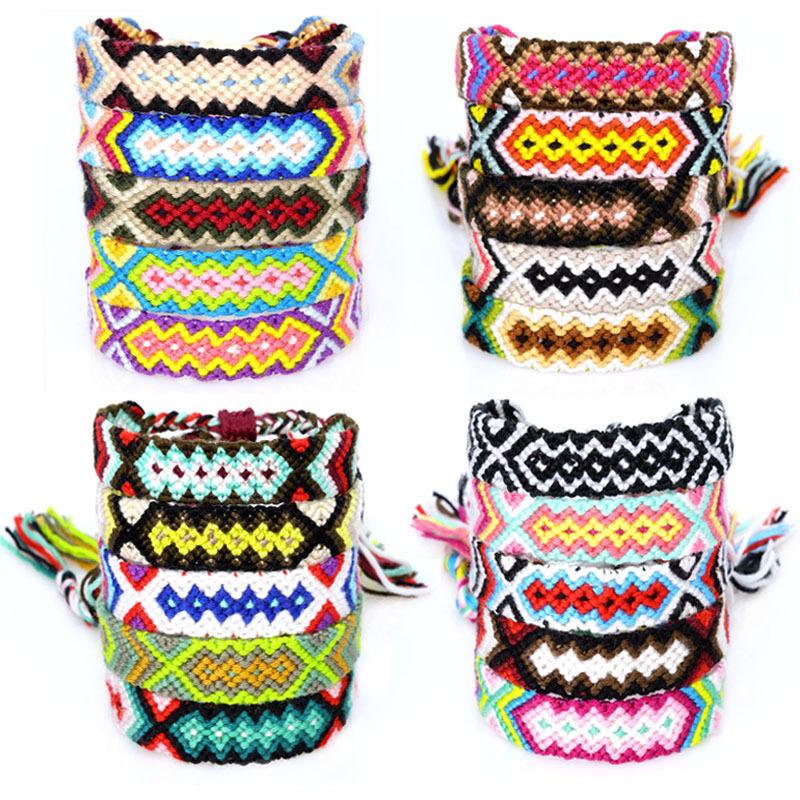 Bohemian Woven Friendship Bracelets for Women Girl Fashion Braided Handmade Tassels Wrap Boho Bracelets Adjustable