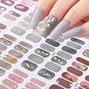14 Tips/sheet Women Girls Full Cover Self-adhesive Nail Polish Stickers Baking Free Marble, Shell Pattern Nail Wrap Decals Decor