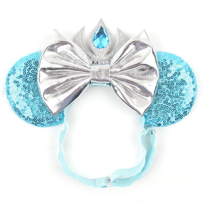 Disney Mausohren Verstellbares Elastisches Stirnband Für Baby Erwachsene Pailletten 5" Schleife Haarband Festival Party DIY Haarschmuck