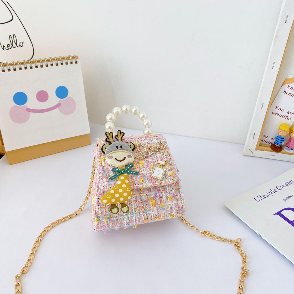 Adorable Mini Children's Crossbody Bag Cute Princess Style Soft Canvas Fashionable Design For Girls With Colorful Options